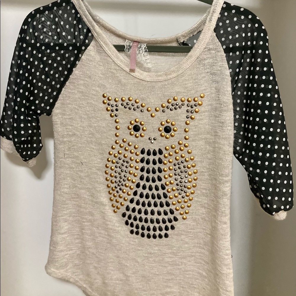 Maeve Embellished Owl Shirt - Small
